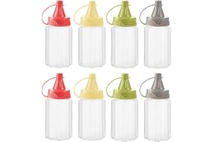 8 Pcs Mini Squeeze Bottles 1 OZ Ketchup Condiment Bottle Mini Sauce Bottle Honey Mustard Salad Dressing Sauce Bento Box Conta