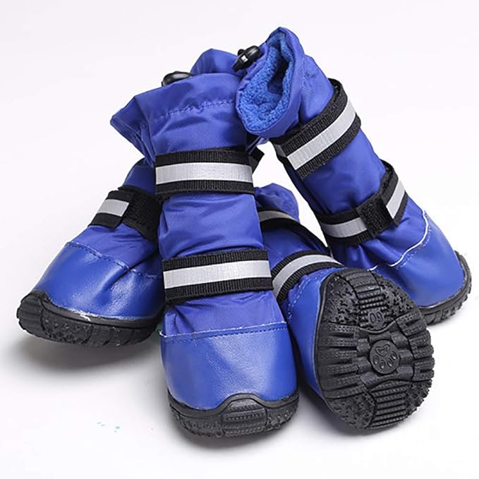 Waterproof Dog Boots with Reflective Non Slip Pet Booties for Medium