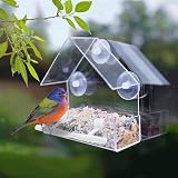 WLLKOO Window Bird Feeder 2 Pack Acrylic with 4 Rods Drain Holes 5.9 x 2.4 x view 7
