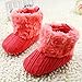 Weixinbuy Baby Girls Knit Soft Fur Winter Warm Snow Boots Crib Shoes