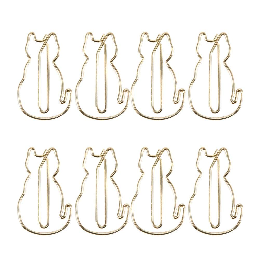 Cat Paper Clips,12 Pcs Clip Cat Shaped Unique Stylish Multi-Function Thickened Paper Clip 3x2cm,Can Used to Organize Receipts, Collect Photo Postcards, File Classification, Bookmark