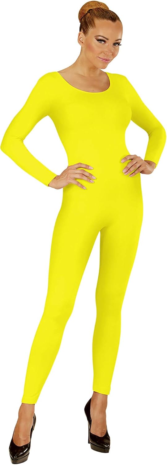 Widmann Womens Ladies Neon Yellow Bodysuit Fairy Fancy Dress Costume 80S Rave Outfit M/L, M-L - Image 3