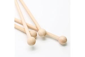 Biaungdo 4 Pack 8.7" Wood Mallets Percussion Sticks, Xylophone Mallets Sticks Glockenspiel Mallets Sticks for Xylophone Glockenspiel Chime Wood Block and Bells