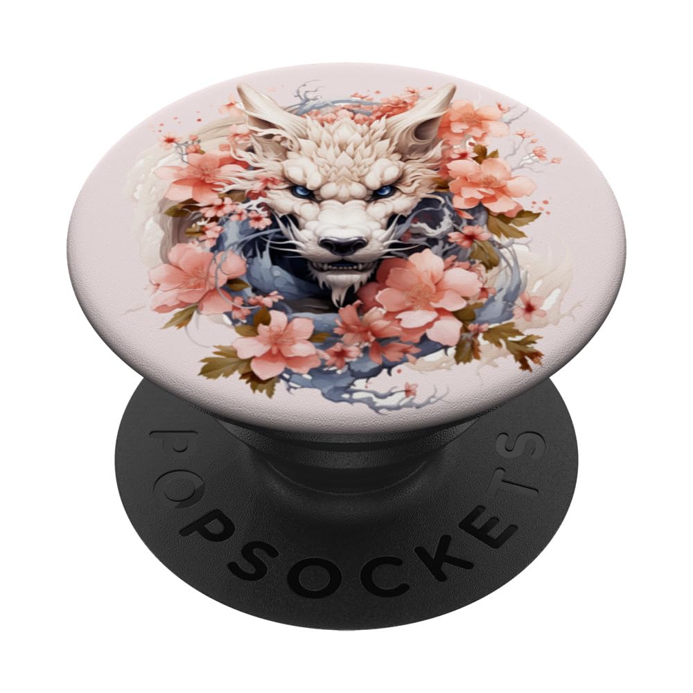 Year of the dragon, cherry, peach blossoms, horoscope, China PopSockets Swappable PopGrip