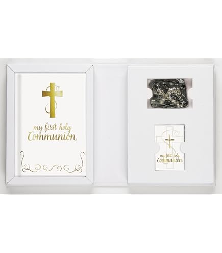 Boys First Communion Gift Set - Candle, Rosary, Prayer Book & More In Deluxe Box