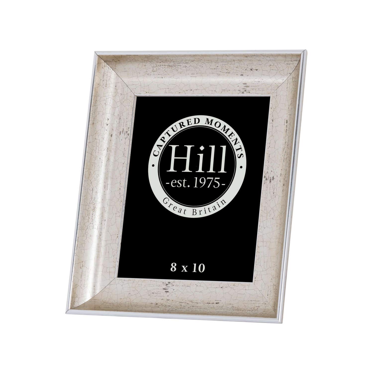 Hill 1975 Antique Silver Crackled Effect Photo Frame 8X10, Glass, Resin, Mixed, 4.7 x 29.5 x 34.6cm