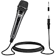 Moukey Wired Handheld Vocal Microphone, Metal XLR Dynamic Cardioid Mic with 13 ft Cable, for Singing, Stage, Party, Compatibl