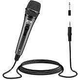 Moukey Wired Handheld Vocal Microphone, Metal XLR Dynamic Cardioid Mic with 13 ft Cable, for Singing, Stage, Party, Compatibl