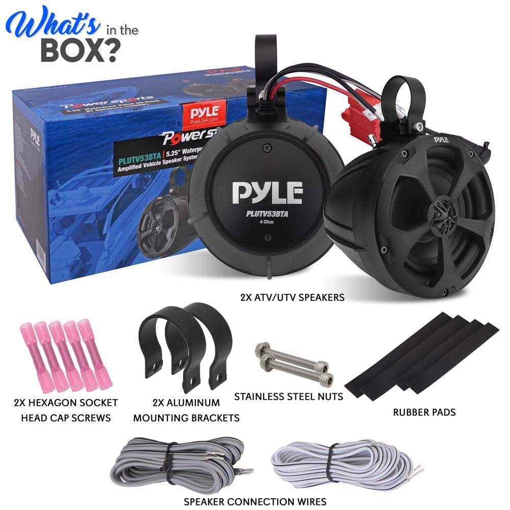 Pyle 2-Way Waterproof Off Road Speakers 1000 Watts - 5.25