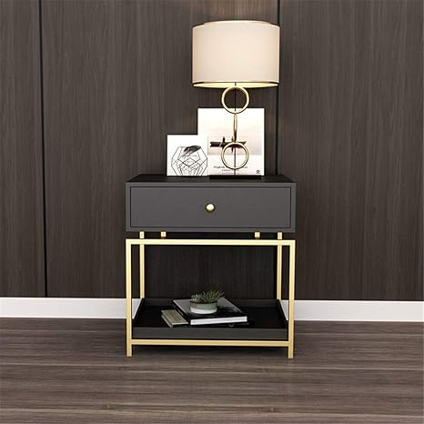 Amazon ベッドサイドテーブル サイドテーブル北欧スタイルナイトベッドサイドや電話表 ベッドサイドテーブル ミニ 色 Black Size 50x40x55cm サイドテーブル オンライン通販