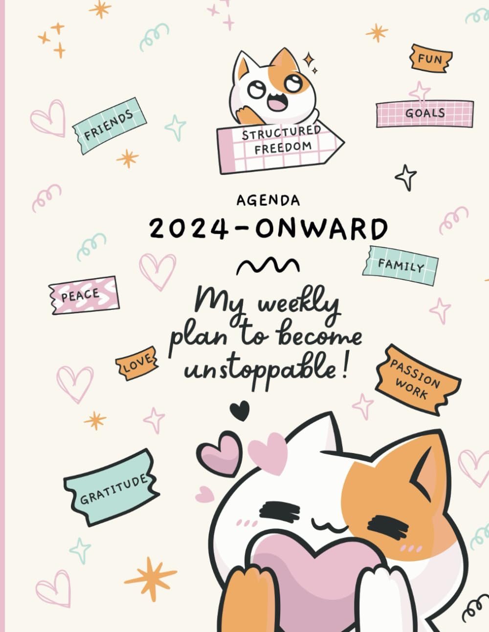Kiko's Kawaii Planner: The Ultimate School Year 2023-2024 Organizer: Adorable Orange Cat, Pastel Colors, Monthly & Yearly Goals, Class Schedules, and ... Girls (Spanish Sprouts - Kawaii School Books)