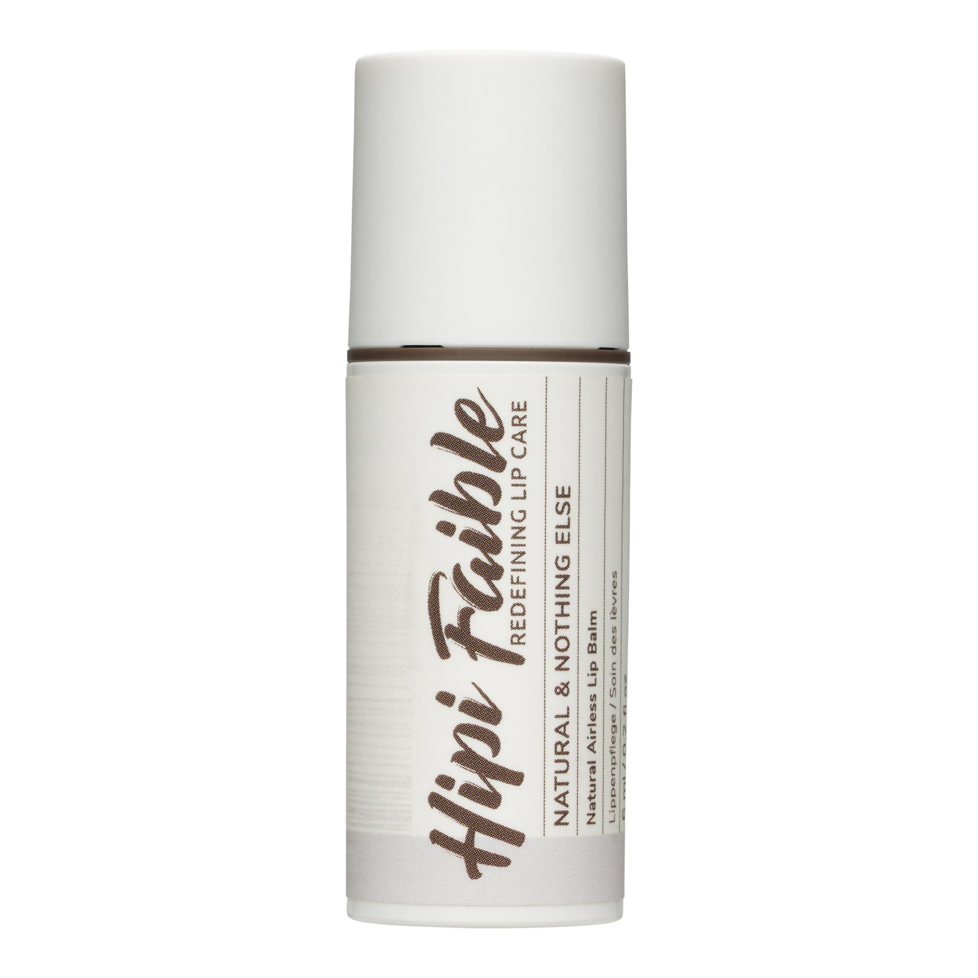 Hipi Faible Natural & Nothing Else - Natural Cosmetics Lip Care in Pump Dispenser - Lip Balm 100% Natural - 6 ml