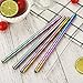 JOYECO 4 Pcs Stainless Steel Boba Straws, Big Straws Smoothies Reusable, 0.5 inches Wide Straw 9.5 inches Long for Bubble Tea, Juice, Thick Milkshakes, Rainbow Multi-Colored