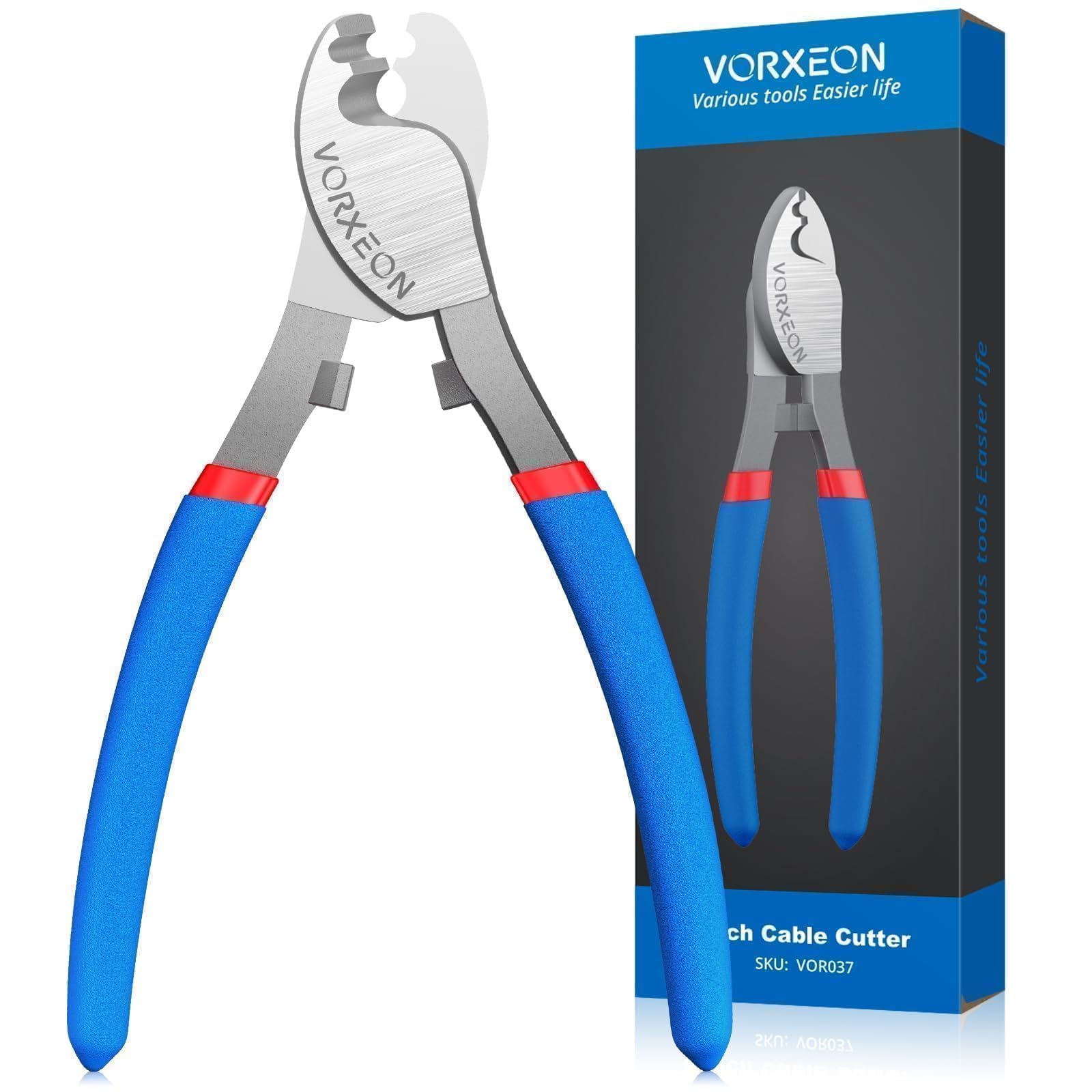 VORXEON Cable Cutter, Wire Cutters Heavy Duty Large High Leverage Cutter Tool for Aluminum Copper Wire Communications Cable 6 inch