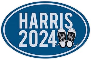 CRAZY NOVELTY GUY Oval Political Campaign Magnet, Kamala Harris 2024 United States President (Sneakers), 6" x 4" Magnetic Bumper Sticker