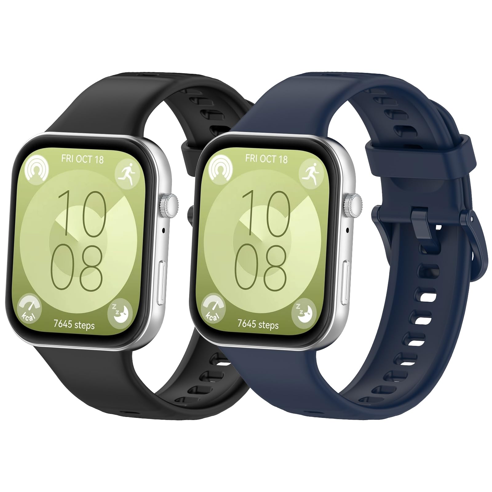 MIJOBS 2PCS Replacement Straps Compatible with Huawei Watch Fit 3 - Silicone Sport Watchbands for Men & Women