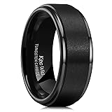 King Will Basic 8mm Black Tungsten Carbide Ring for