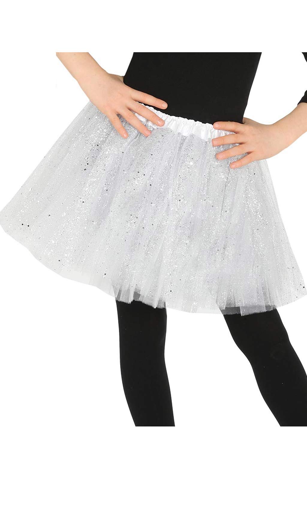 Guirca Fiestas Tutu with Glitter for Little Girl White