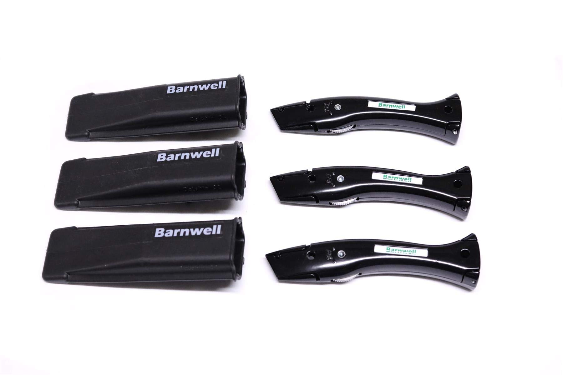 Barnwell Pack of 3 Black Dolphin Delphin Carpet Fitters Work Trimming Fixed Handles and Holster