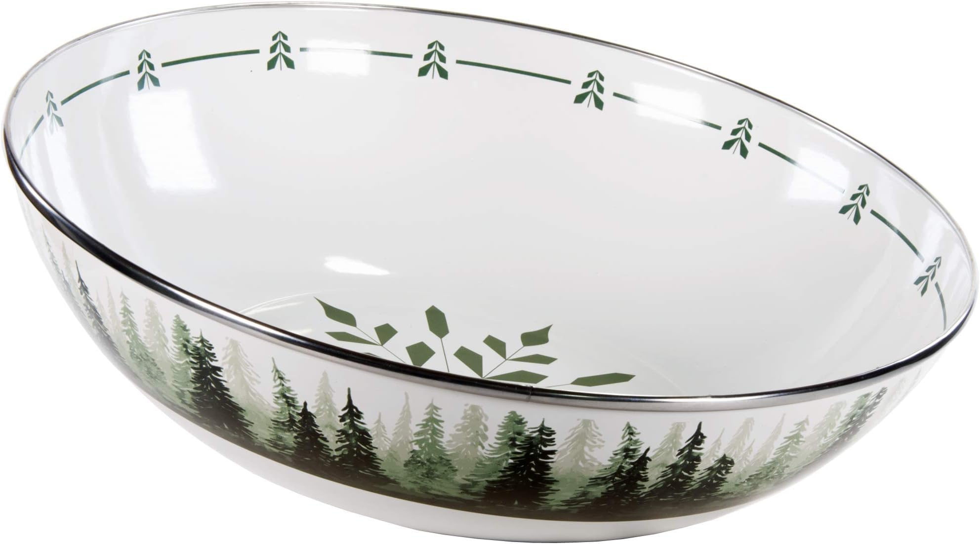 Golden RabbitEnamelware - Forest Glen Pattern - 5qt Catering Bowl