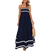 PRETTYGARDEN Women's 2026 Summer Flowy Maxi Dress Casual Sleeveless Spaghetti Strap Ruffle Beach Long Dresses