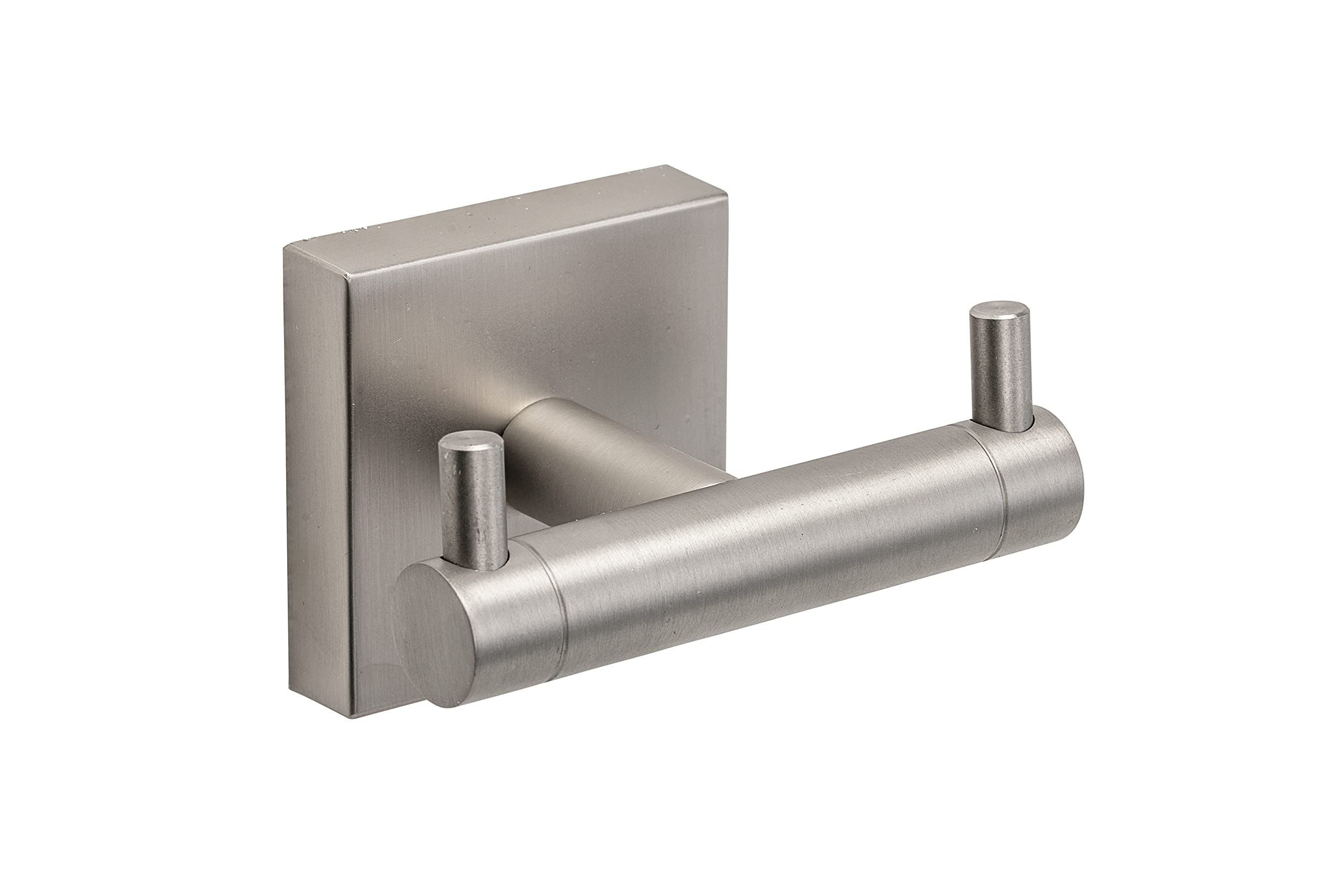 Croydex QM449143 Chiswick Wall Mounted Flexi Fix Double Robe Hook, Brushed Nickel, 54x84x59mm