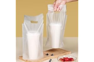 Elyfree Drink Carrier for Delivery, Clear Cup Carrier with Handle for Drink Cups/Coffee/Tea/Juice, Plastic Bags for Drinks, Portable Take Out Bags for Coffee Shop/Restaurant/Bar (1 cup, 100 Pack)