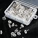 Resinta 180 Pieces Twist Pins Clear Heads Twist Pins with Organizing Container for Upholstery, Slipcovers or Bedskirts, 0.75 Inches