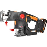WORX Cordless Reciprocating Saw &amp; Jigsaw, 20V 3/4-Inch 2-in-1, WX550L | 4 Blades for Different Materials, Compact and Lightweight Design, Battery and Charger Included, PowerShare