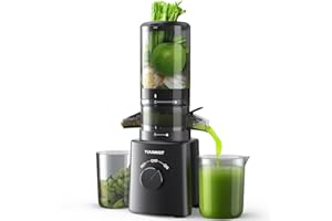Juicer Machine, TUUMIIST Cold Press Juicer with 4.6" Feeding Chute Fit Whole Fruits and Vegetables, Slow Masticating Juicer E