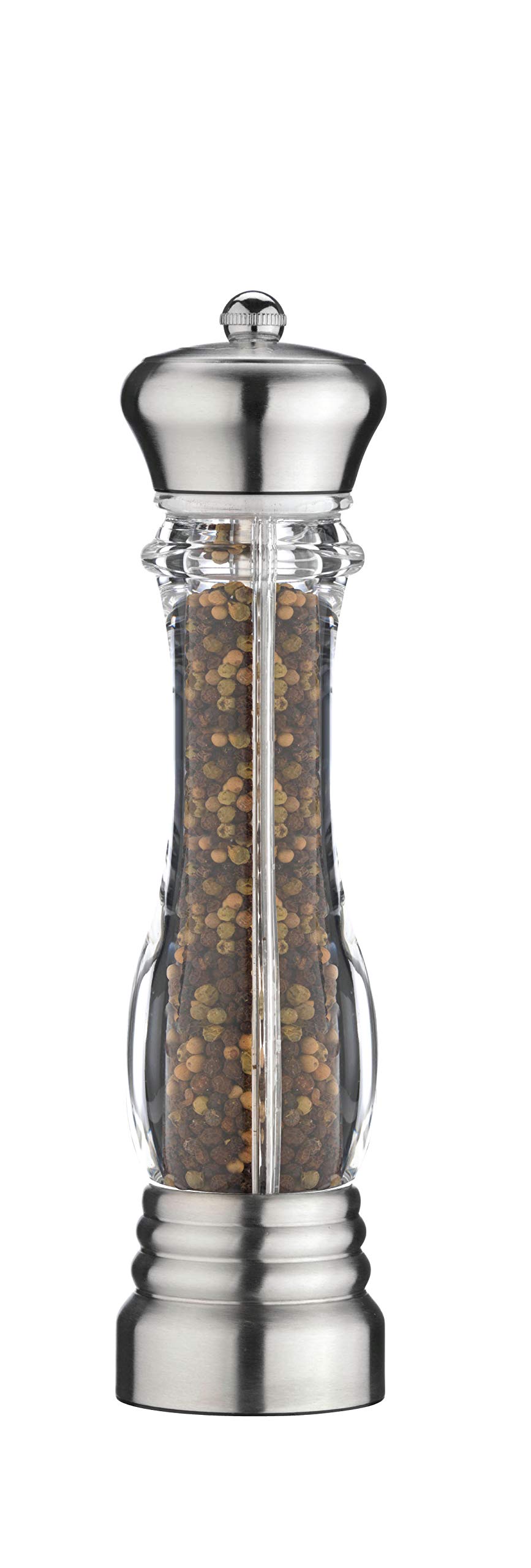 Grunwerg Gmill Stainless Steel & Acrylic Single Pepper Mill, 30cm