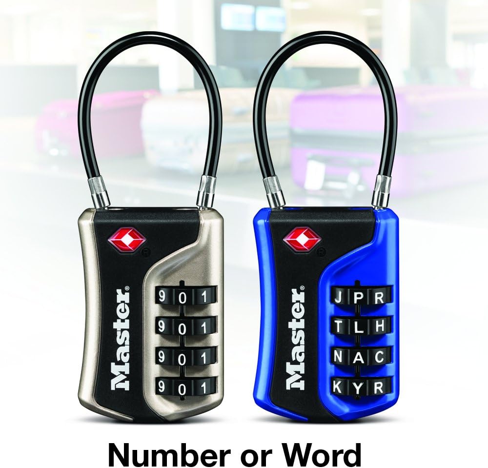 Master Lock 4697D Set Your Own Combination TSA Approved Luggage Lock, 1 Pack, Assorted Colors: Home Improvement