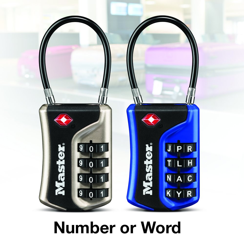 1-5//16 in 4696T Pack of 2 Wide Set Your Own Combination TSA Accepted Luggage Lock Master Lock Padlock