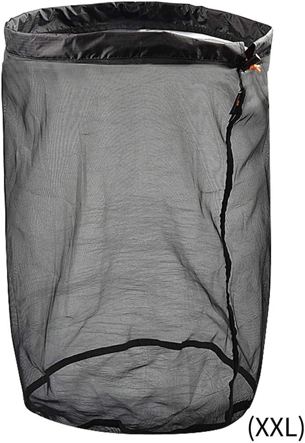 Almabner Durable Drawstring Net Bag, Foldable Travel Drawstring Mesh Storage Bag, Outdoor Sports Stuff Sack Mesh Storage Ditty Bag for Cosmetics Shower Gels Bottle Pot Tennis