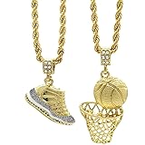Men's Hip Hop Sports Necklace Gold Plated Vintage