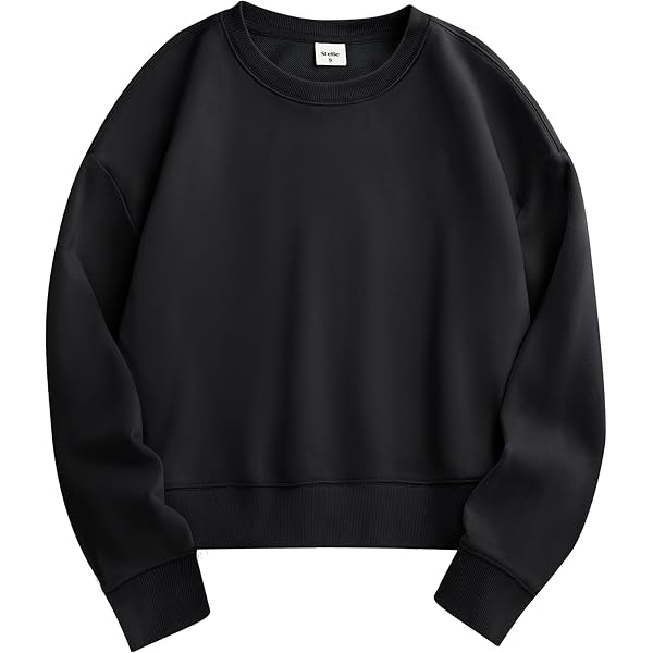 Mens Crewneck Sweatshirts Casual Cropped Sweatshirt Long