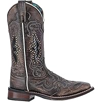 Stivali Western Laredo Donna Lucretia Pelle Marrone, Punta Snip, Tacco Basso - Taglia 10 M
