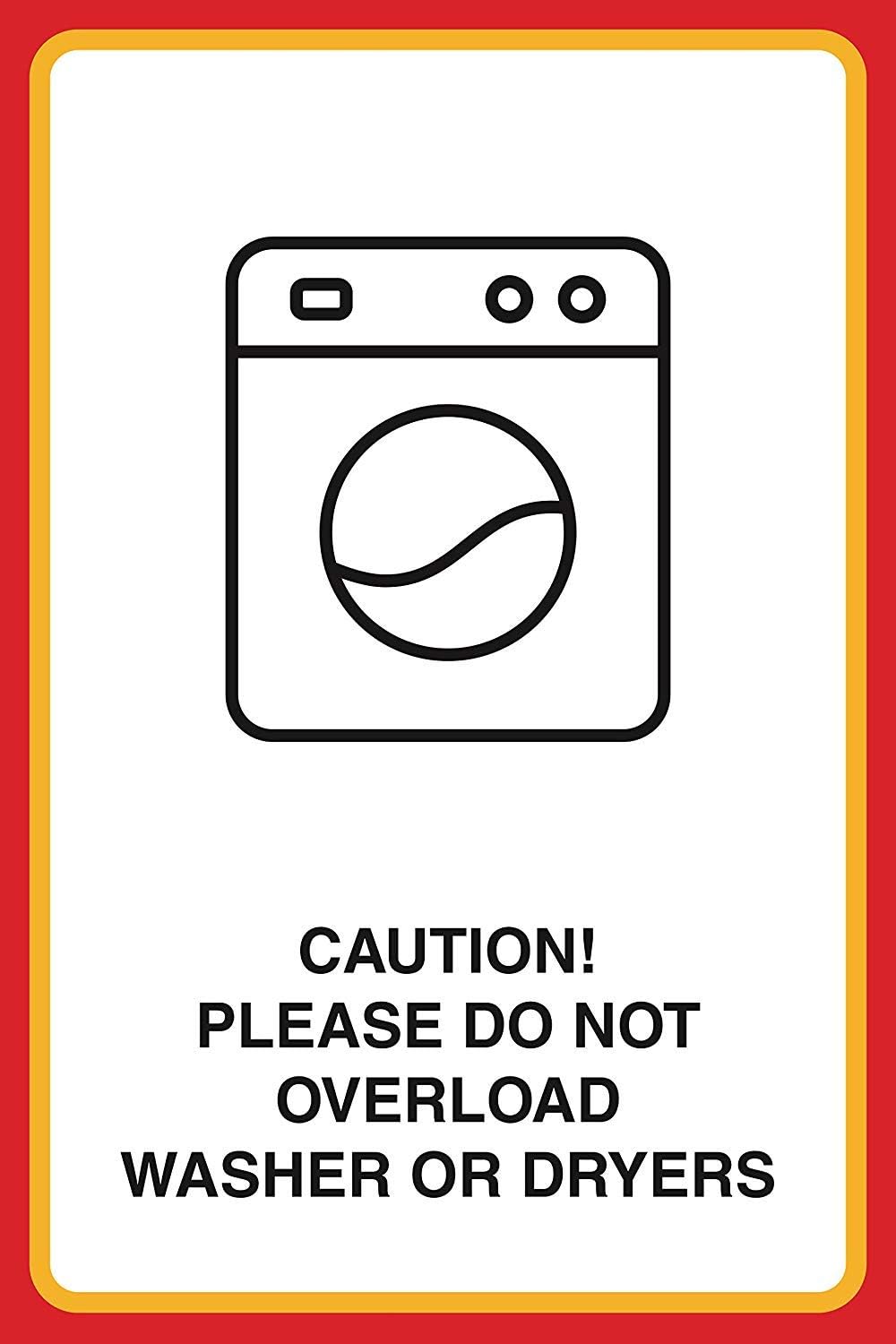 Amazon.co.jp： Caution Please Do Not Overload Washer Or Dryers プリントピクチャー