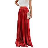 utcoco Women's Elegant Maxi Skirt High Waisted Pleated Chiffon Long Skirts for Women