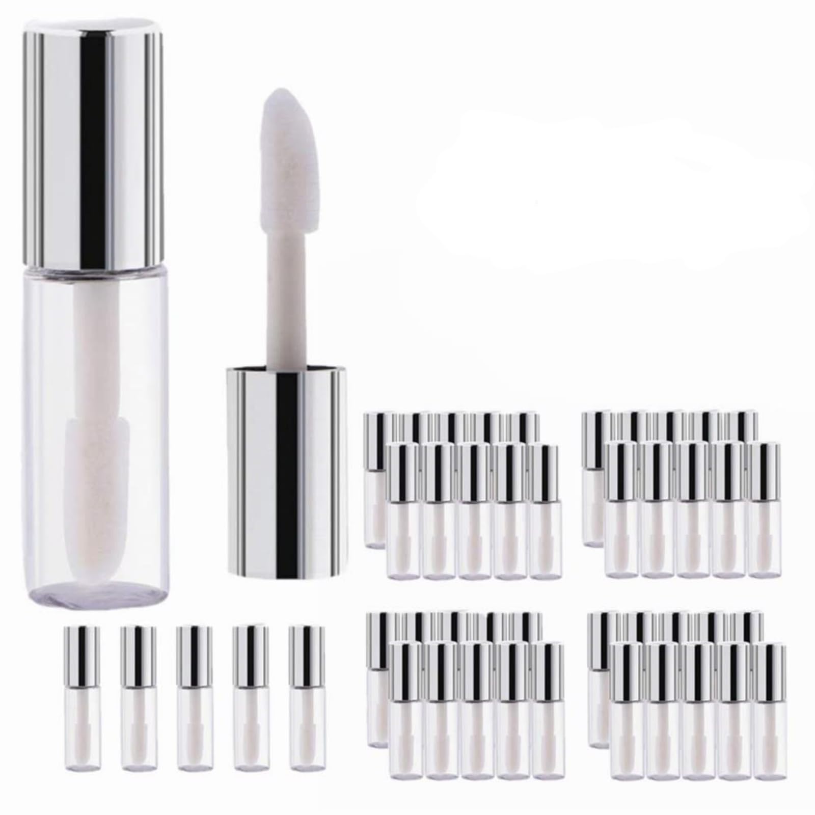 Transparent Lip Gloss Tubes, 45PCS Mini Cute Lip Gloss Tube Balm Empty Cosmetic Container Tube Travel Gloss for Lipstick Samples DIY