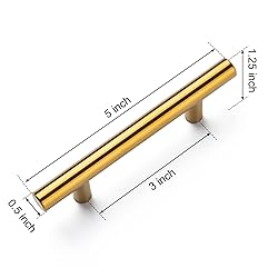 Aegero 10 Pack 5'' Cabinet Pulls Brushed Brass