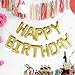 Fecedy Gold Happy Birthday Balloons Banner，Aluminum Foil Balloons Alphabet Balloons for Birthday Party Decoration