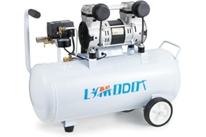 LIMODOT Air Compressor, Quiet Air Compressor, Only 68dB, 8 Gallon Durable Steel Air Tank, 2.8CFM @ 90PSI, Oil-Free, Ideal For Woodwork Nailing, Garage, Cars, Pneumatic Tools, 1.2 HP