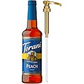 Torani Sugar Free Peach Syrup for Drinks, Zero-Calorie Flavoring for Iced Tea, Lemonade, and Sodas, Pump Included, 25.4 Oz