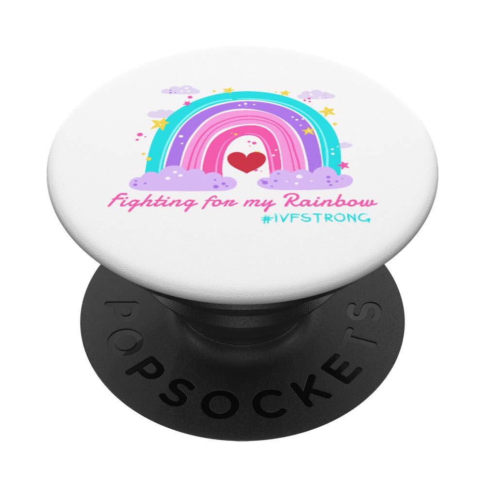 Waiting for My Rainbow IVF Strong Warrior for Pregnancy Gift PopSockets PopGrip: Swappable Grip for Phones & Tablets
