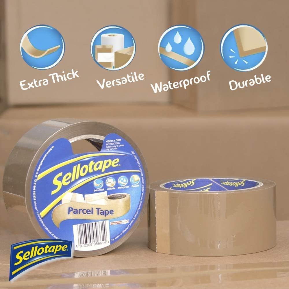 Sellotape Parcel Tape, Brown Tape for Packing High-Strength Packaging Tape for Professional & Office Use - Image 4