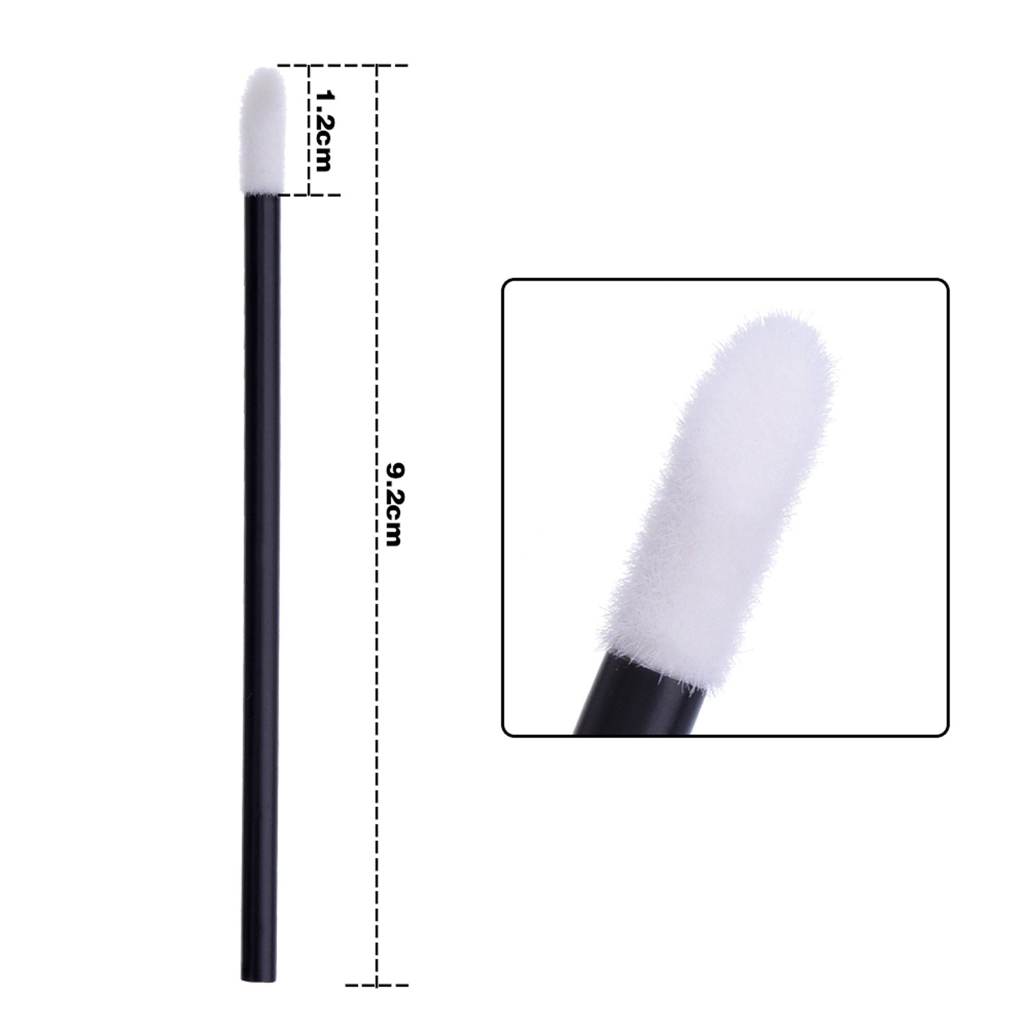 eBoot 100 Pieces Disposable Lip Brushes Lipstick Gloss Wands Applicator Makeup Tool Kits, Black: Beauty