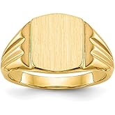 Jewels By Lux 14k Yellow Gold 8.5x10.5mm Closed Back Signet Ring
