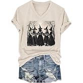 kfulemai Womens I'm Fine Bloody Halloween Shirt Sanderson Sisters Short Sleeve Problem Solved Blood Horror Graphic Tee