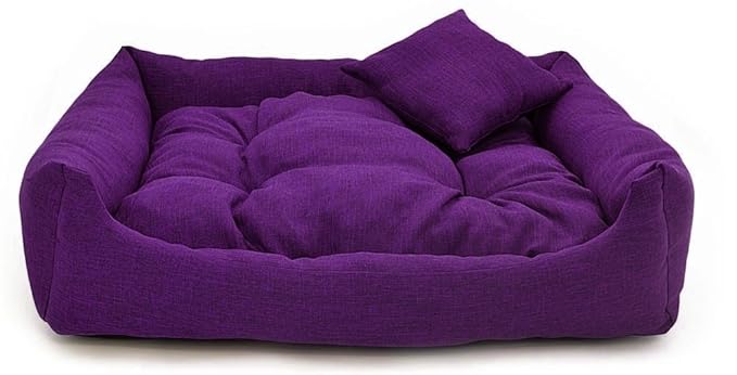 Gorgeous Velvet Quilted Reversible Ultra Soft Dual Sofa Style Bed with One Pillow for Dog (Large)